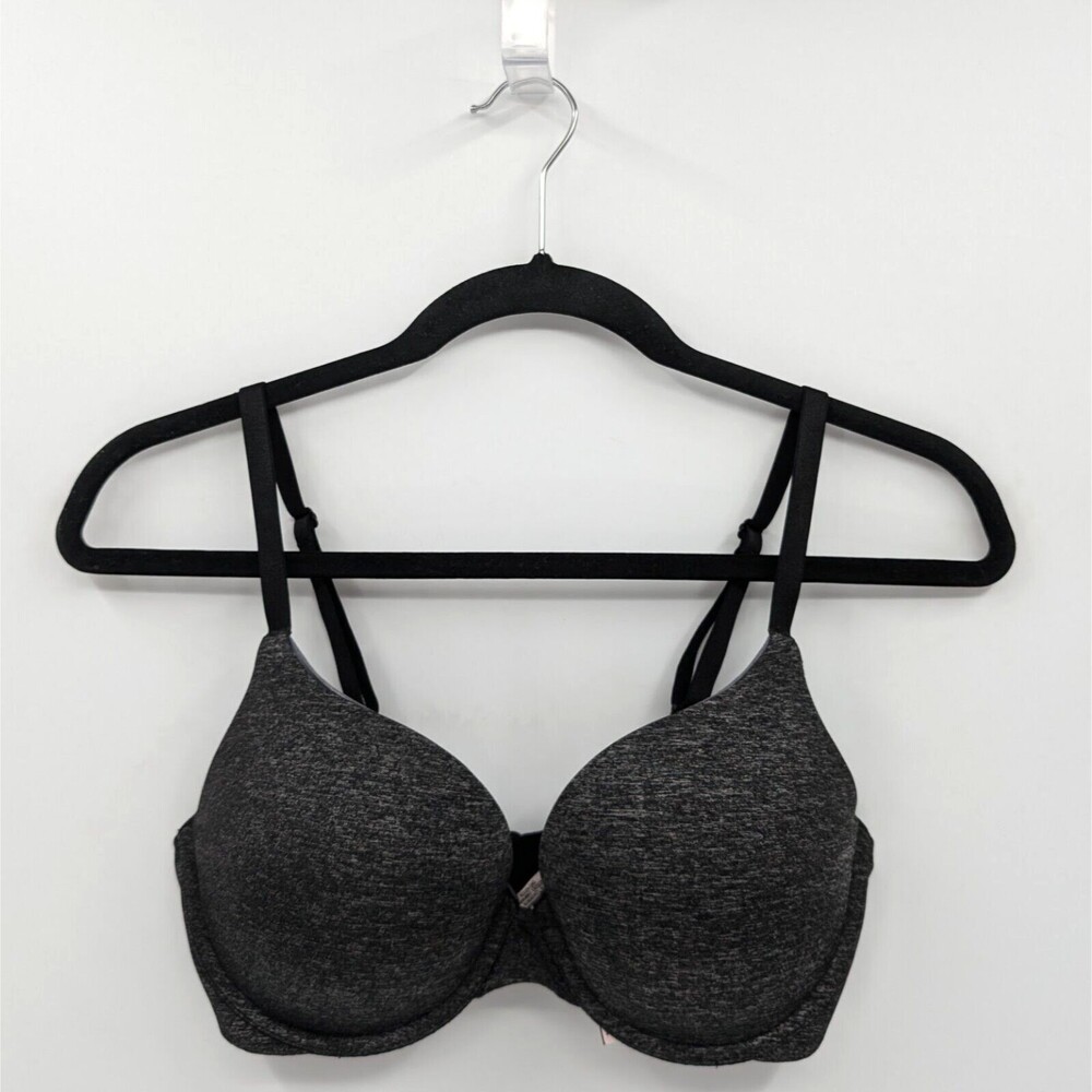 Victoria's Secret Bra Women's 34D Black Heather T-shirt Push-up